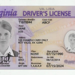 Counterfeit Virginia driver license
